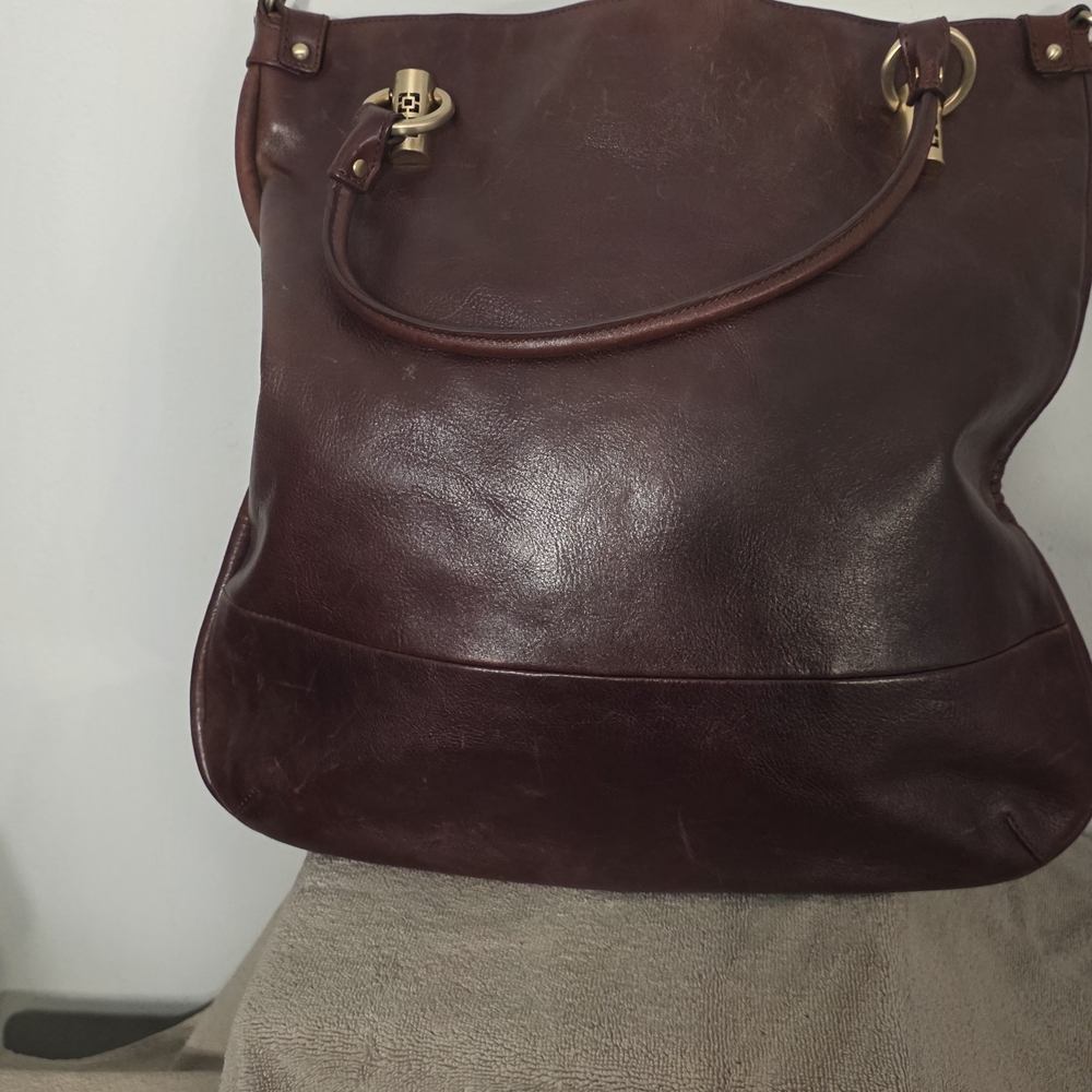 Trina Turk Rich Brown Leather Crossbody Bag